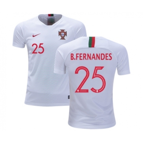 Portugal 25 B.Fernandes Away Kid Soccer Country Jersey
