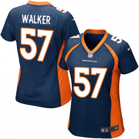 Women's Nike Denver Broncos 57 Demarcus Walker Game Navy Blue Alternate NFL Jersey