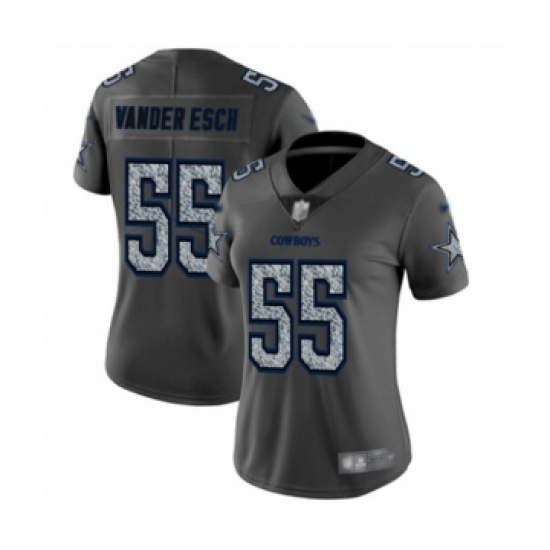 Women's Dallas Cowboys 55 Leighton Vander Esch Gray Static Fashion Limited Player Football Jersey
