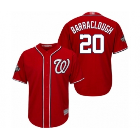 Youth Washington Nationals 20 Kyle Barraclough Authentic Red Alternate 1 Cool Base 2019 World Series Bound Baseball Jersey