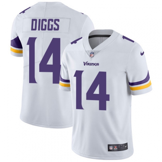 Youth Nike Minnesota Vikings 14 Stefon Diggs White Vapor Untouchable Limited Player NFL Jersey