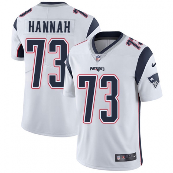 Men's Nike New England Patriots 73 John Hannah White Vapor Untouchable Limited Player NFL Jersey