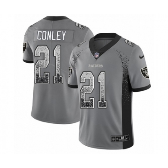 Men's Nike Oakland Raiders 21 Gareon Conley Limited Gray Rush Drift Fashion NFL Jersey