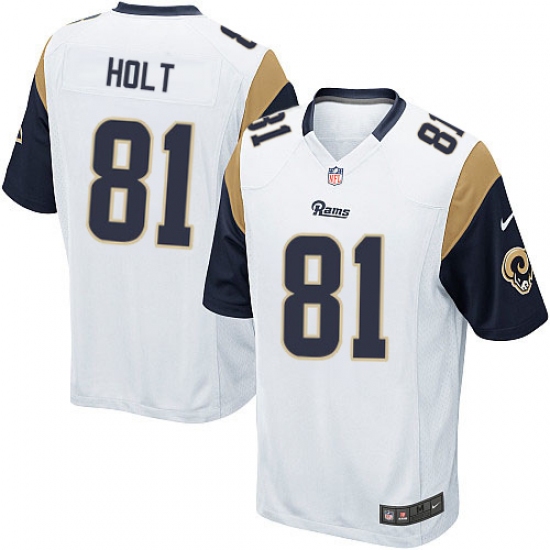 Men's Nike Los Angeles Rams 81 Torry Holt Game White NFL Jersey