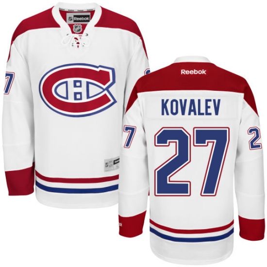 Men's Reebok Montreal Canadiens 27 Alexei Kovalev Authentic White Away NHL Jersey
