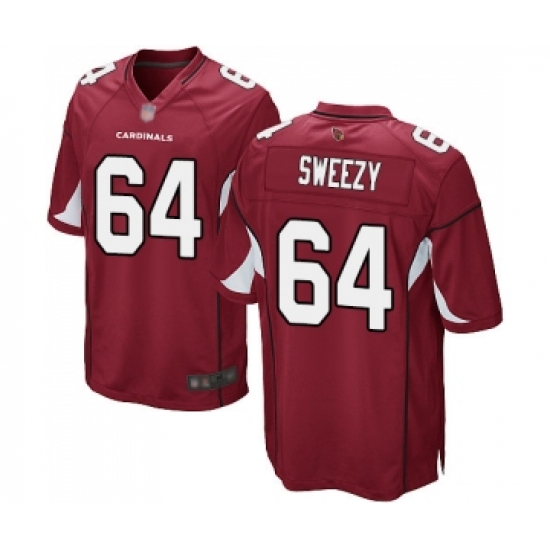 Men's Arizona Cardinals 64 J.R. Sweezy Game Red Team Color Football Jersey