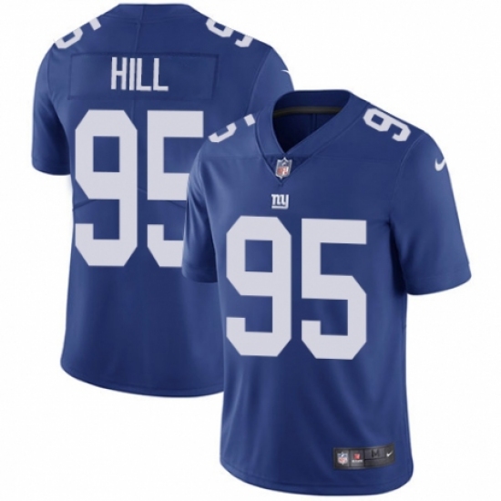 Men's Nike New York Giants 95 B.J. Hill Royal Blue Team Color Vapor Untouchable Limited Player NFL Jersey
