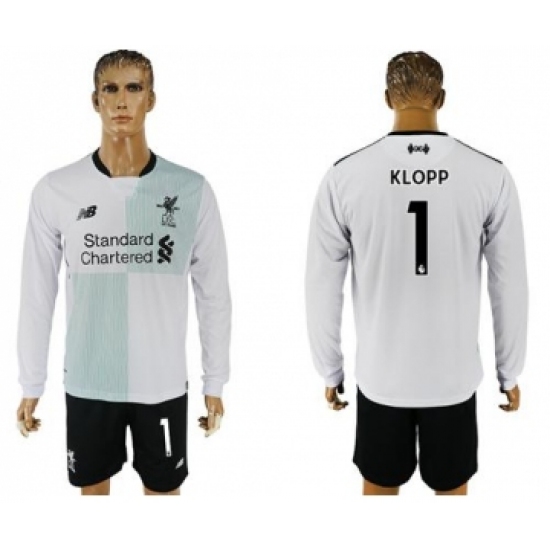 Liverpool 1 Klopp Away Long Sleeves Soccer Club Jersey