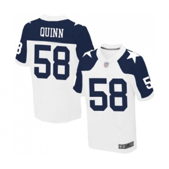 Men's Dallas Cowboys 58 Robert Quinn Elite White Throwback Alternate Football Jersey
