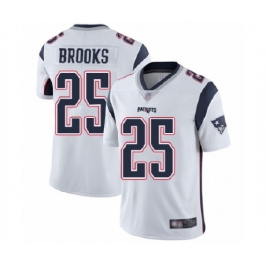 Men's New England Patriots 25 Terrence Brooks White Vapor Untouchable Limited Player Football Jersey