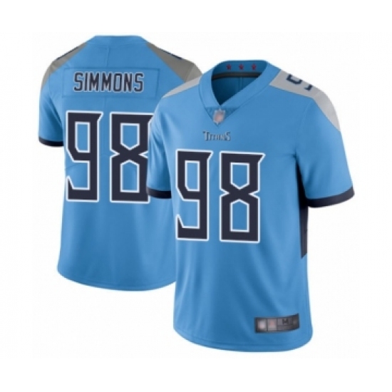 Youth Tennessee Titans 98 Jeffery Simmons Light Blue Alternate Vapor Untouchable Limited Player Football Jersey