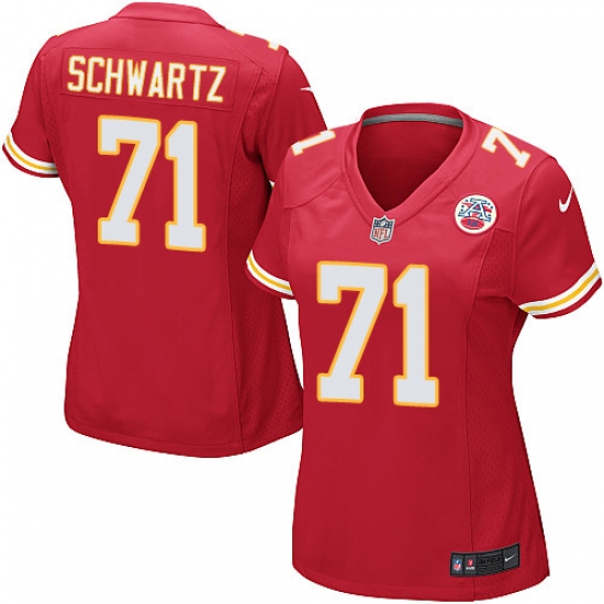 Women's Nike Kansas City Chiefs 71 Mitchell Schwartz Game Red Team Color NFL Jersey