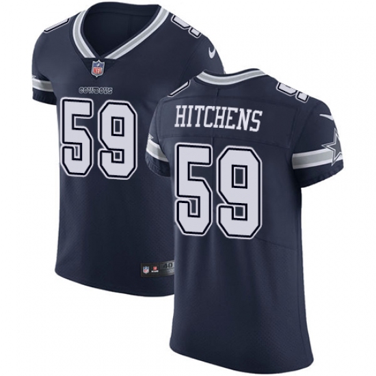 Men's Nike Dallas Cowboys 59 Anthony Hitchens Navy Blue Team Color Vapor Untouchable Elite Player NFL Jersey