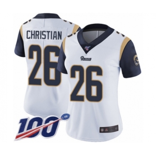 Youth Los Angeles Rams 26 Marqui Christian White Vapor Untouchable Limited Player 100th Season Football Jersey