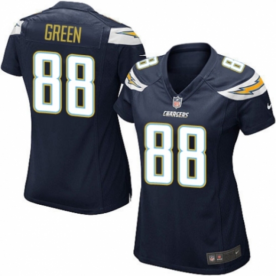 Women's Nike Los Angeles Chargers 88 Virgil Green Game Navy Blue Team Color NFL Jersey