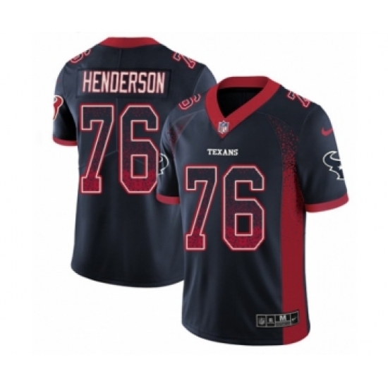 Youth Nike Houston Texans 76 Seantrel Henderson Limited Navy Blue Rush Drift Fashion NFL Jersey