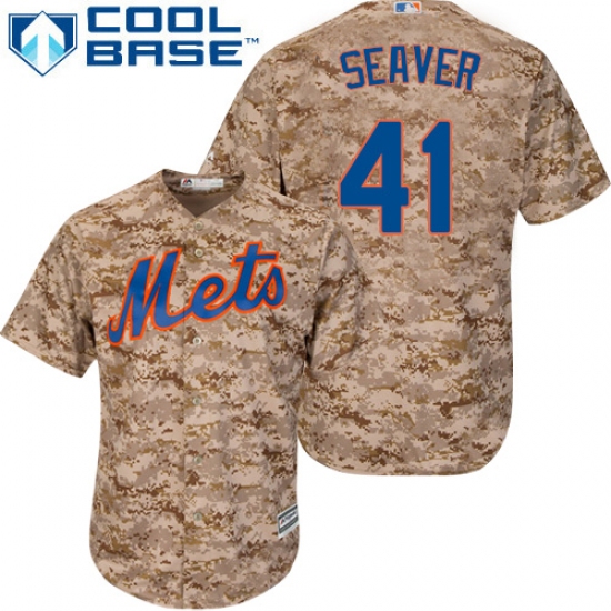 Men's Majestic New York Mets 41 Tom Seaver Authentic Camo Alternate Cool Base MLB Jersey