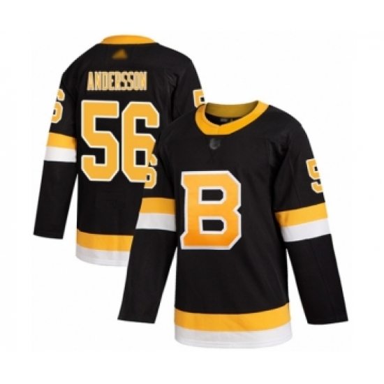 Men's Boston Bruins 56 Axel Andersson Authentic Black Alternate Hockey Jersey