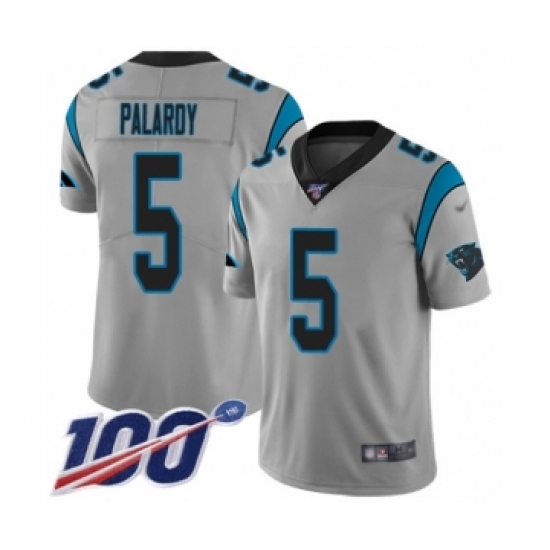 Men's Carolina Panthers 5 Michael Palardy Silver Inverted Legend Limited 100th Season Football Jersey