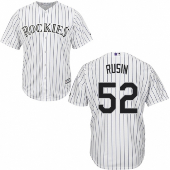 Youth Majestic Colorado Rockies 52 Chris Rusin Replica White Home Cool Base MLB Jersey