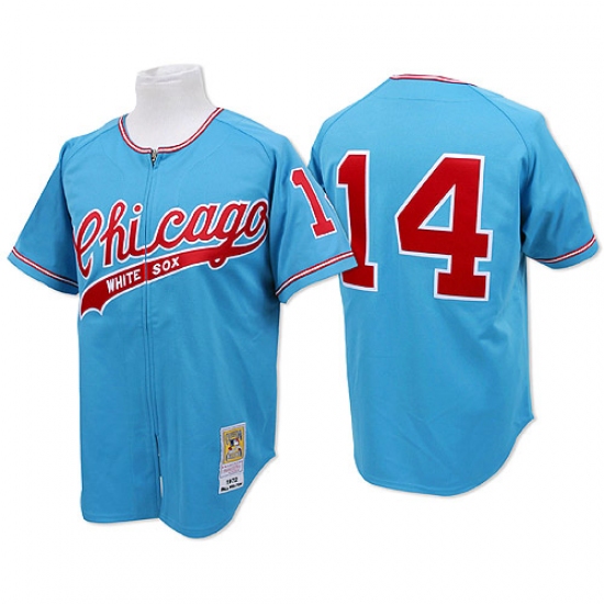 Men's Mitchell and Ness Chicago White Sox 14 Bill Melton Replica Blue Throwback MLB Jersey