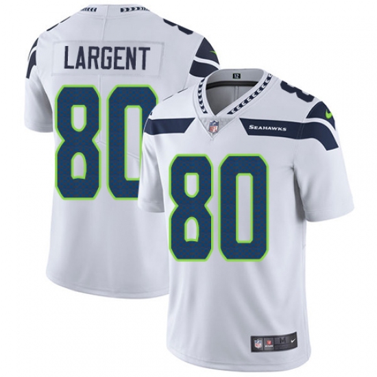 Men's Nike Seattle Seahawks 80 Steve Largent White Vapor Untouchable Limited Player NFL Jersey