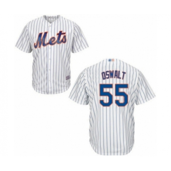 Youth New York Mets 55 Corey Oswalt Authentic White Home Cool Base Baseball Player Jersey