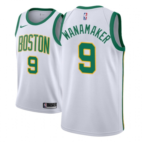 Men NBA 2018-19 Boston Celtics 9 Bradley Wanamaker City Edition White Jersey