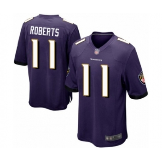 Men's Baltimore Ravens 11 Seth Roberts Game Purple Team Color Football Jersey