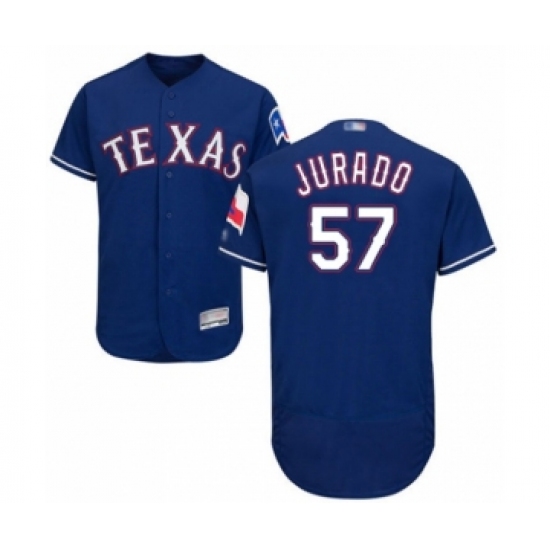 Men's Texas Rangers 57 Ariel Jurado Royal Blue Alternate Flex Base Authentic Collection Baseball Player Jersey