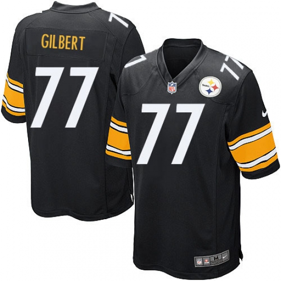 Men's Nike Pittsburgh Steelers 77 Marcus Gilbert Game Black Team Color NFL Jersey