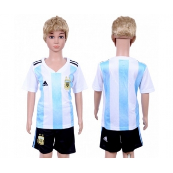 Argentina Blank Home Kid Soccer Country Jersey