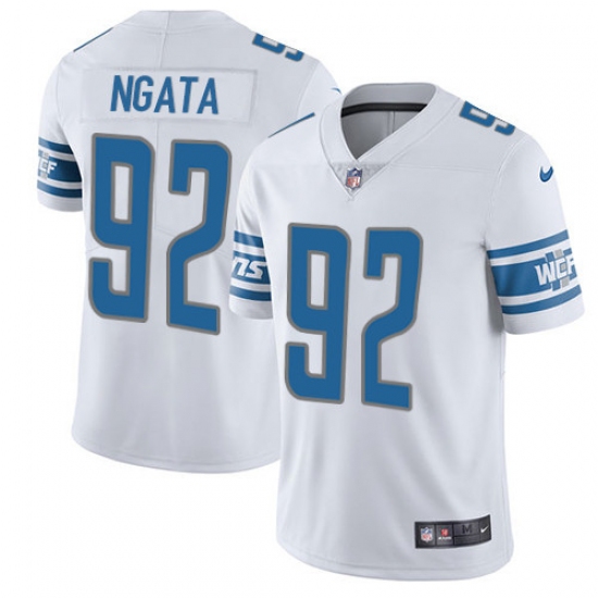 Men's Nike Detroit Lions 92 Haloti Ngata Elite White NFL Jersey