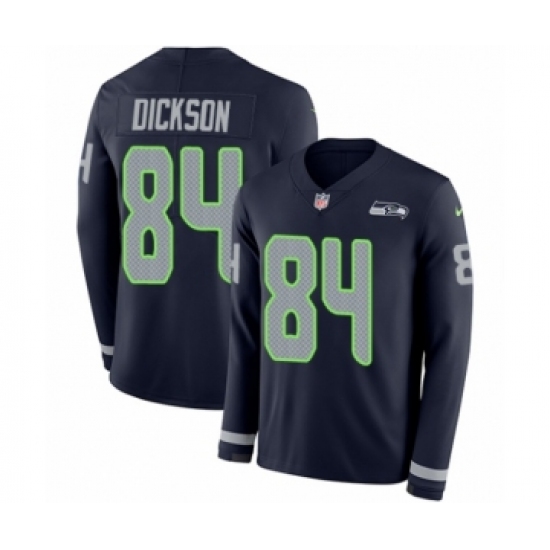 Men's Nike Seattle Seahawks 84 Ed Dickson Limited Navy Blue Therma Long Sleeve NFL Jersey
