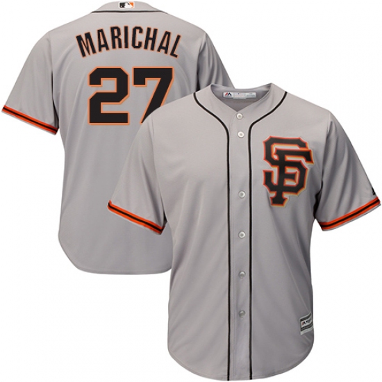 Youth Majestic San Francisco Giants 27 Juan Marichal Authentic Grey Road 2 Cool Base MLB Jersey