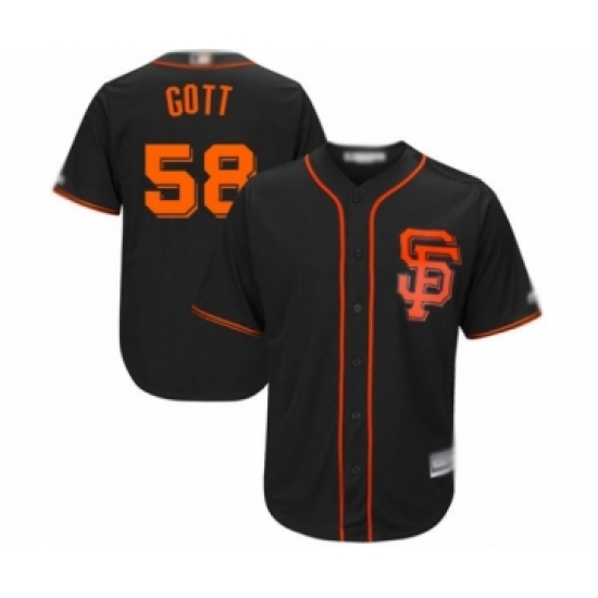 Youth San Francisco Giants 58 Trevor Gott Authentic Black Alternate Cool Base Baseball Player Jersey