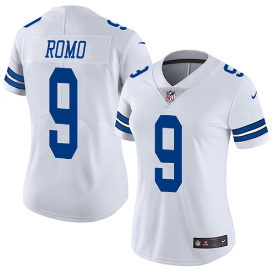 Women's Nike Dallas Cowboys 9 Tony Romo White Vapor Untouchable Limited Player NFL Jersey