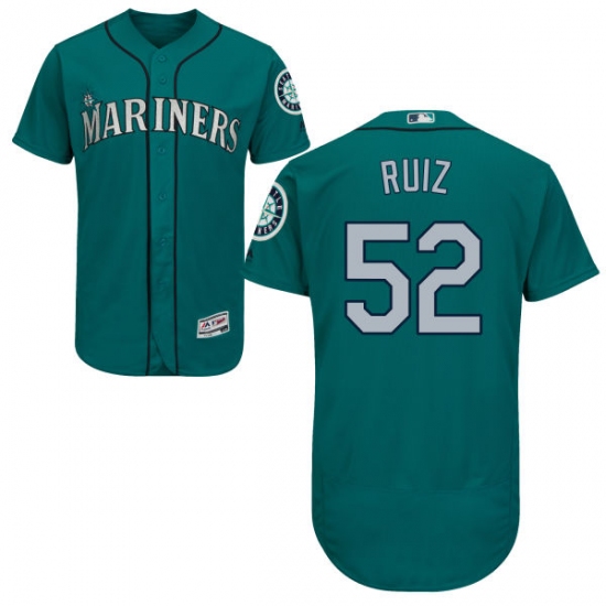 Men's Majestic Seattle Mariners 52 Carlos Ruiz Teal Green Flexbase Authentic Collection MLB Jersey