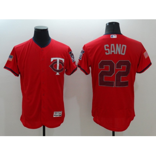 Men's Minnesota Twins 22 Miguel Sano Red Independence Jersey