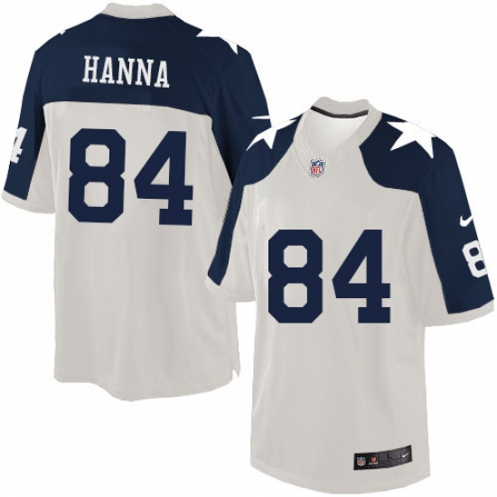 Men's Nike Dallas Cowboys 84 James Hanna Limited White Throwback Alternate NFL Jersey