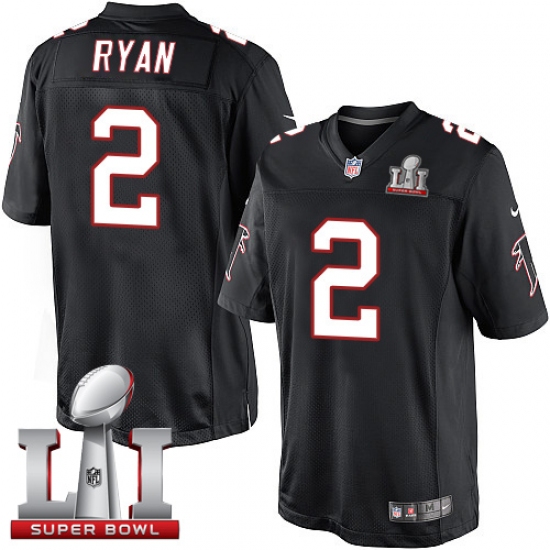 Men's Nike Atlanta Falcons 2 Matt Ryan Black Alternate Super Bowl LI 51 Vapor Untouchable Limited Player NFL Jersey