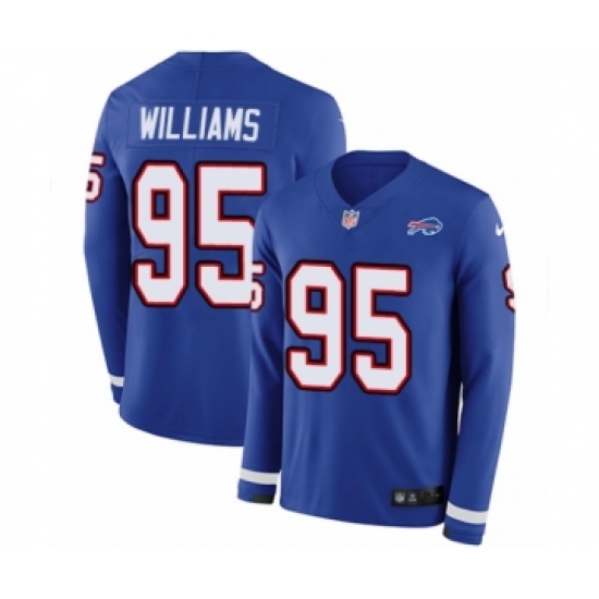 Youth Nike Buffalo Bills 95 Kyle Williams Limited Royal Blue Therma Long Sleeve NFL Jersey