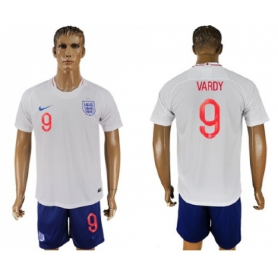 England 9 Vardy Home Soccer Country Jersey