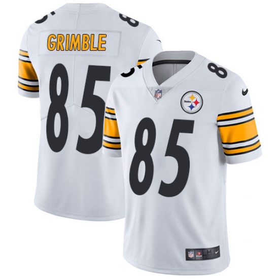 Men's Nike Pittsburgh Steelers 85 Xavier Grimble White Vapor Untouchable Limited Player NFL Jersey