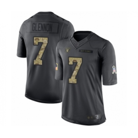 Youth Oakland Raiders 7 Mike Glennon Limited Black 2016 Salute to Service Football Jersey