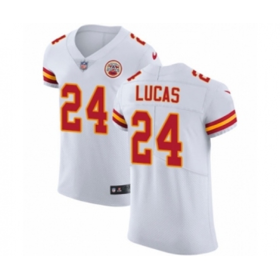 Men's Nike Kansas City Chiefs 24 Jordan Lucas White Vapor Untouchable Elite Player NFL Jersey