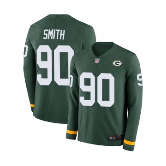 Youth Green Bay Packers 90 Za'Darius Smith Limited Green Therma Long Sleeve Football Jersey