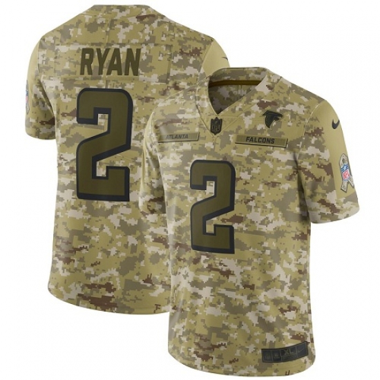 Men's Nike Atlanta Falcons 2 Matt Ryan Limited Camo 2018 Salute to Service NFL Jersey