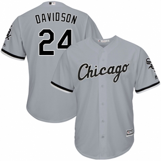 Youth Majestic Chicago White Sox 24 Matt Davidson Replica Grey Road Cool Base MLB Jersey