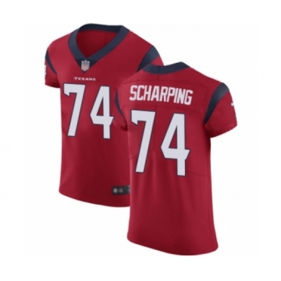 Men's Houston Texans 74 Max Scharping Red Alternate Vapor Untouchable Elite Player Football Jersey
